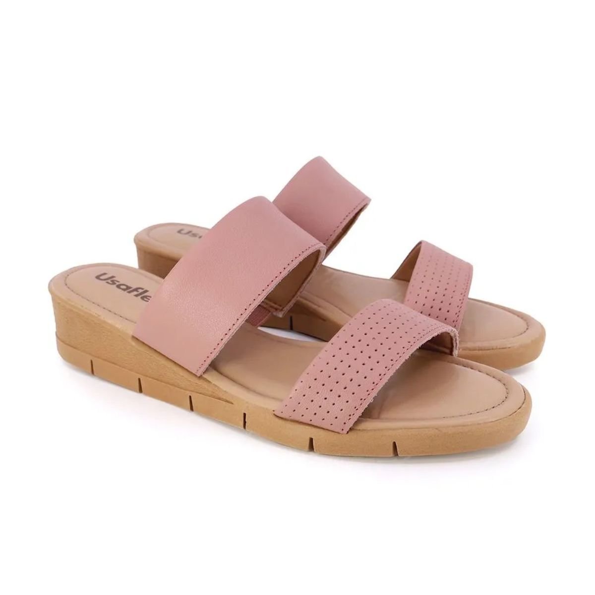 Tamanco Feminino Anabela Usaflex Aa1016 Rosa 2