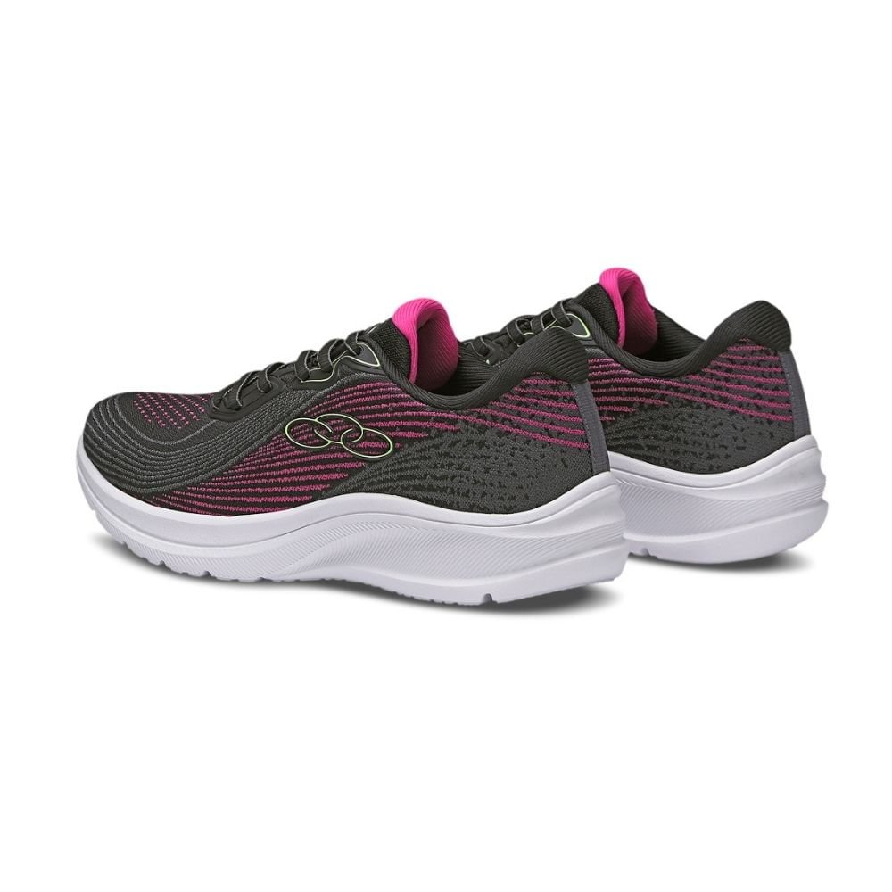 Tênis Running Feminino Vibracão Olympikus Preto E Rosa Preto 3