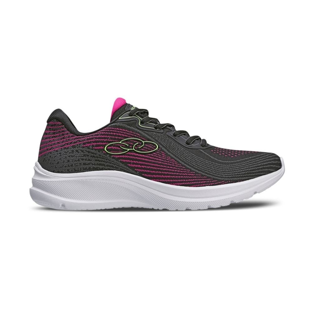 Tênis Running Feminino Vibracão Olympikus Preto E Rosa Preto 5