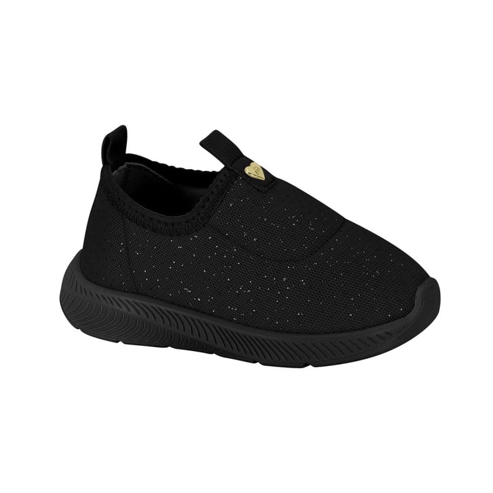 Tênis Casual Bebê Molekinha Slip On Preto Preto 1