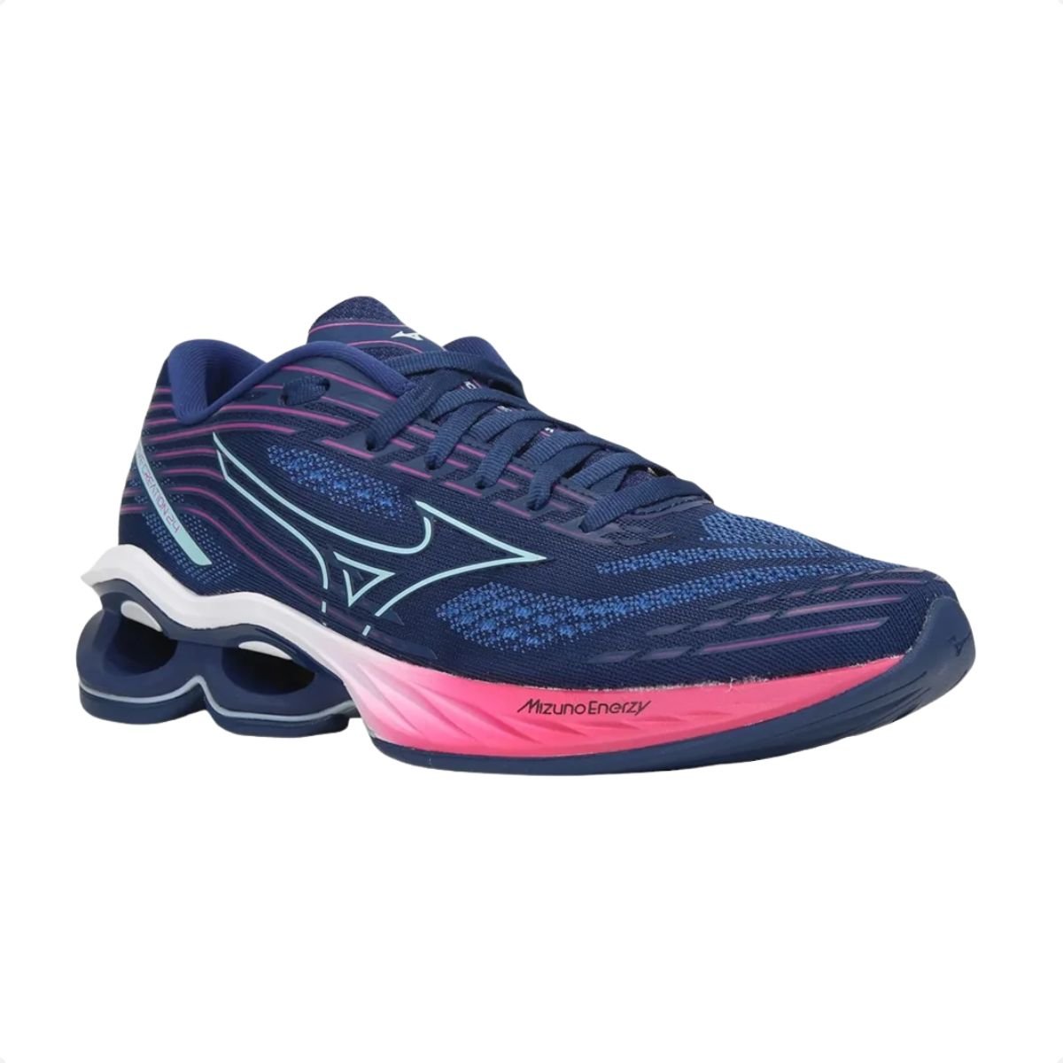 Tênis Running Feminino Wave Creation 24 Mizuno Branco Azul 2