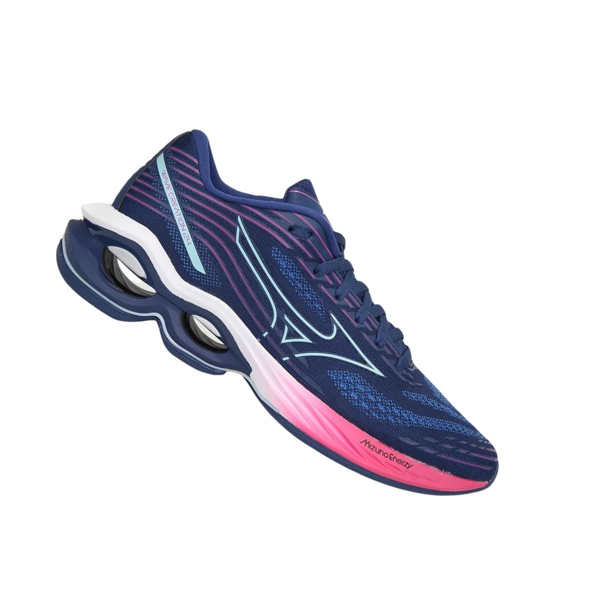 Tênis Running Feminino Wave Creation 24 Mizuno Branco Azul 7