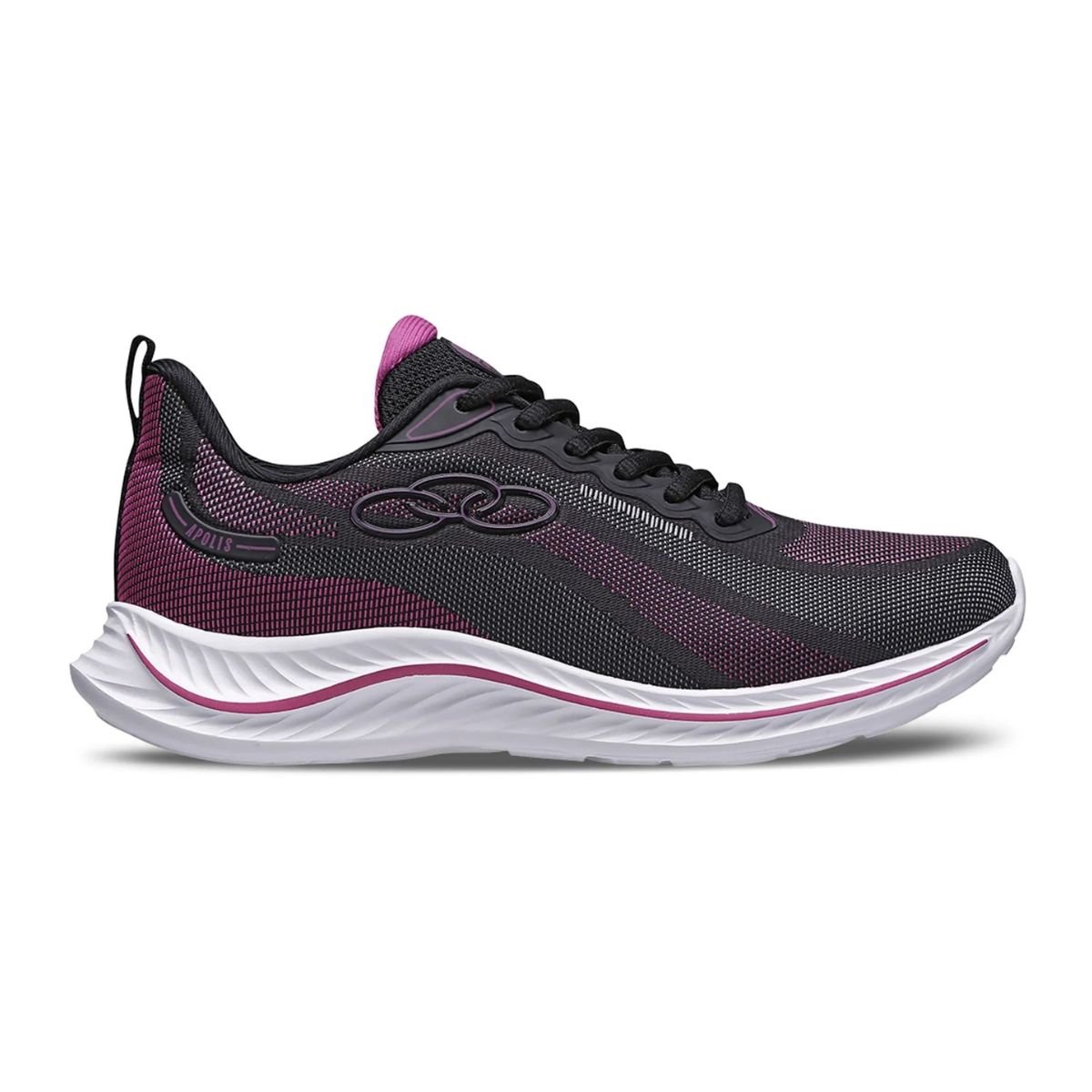 Tênis Running Feminino Olympikus Apolis Preto E Pink Multicores 1