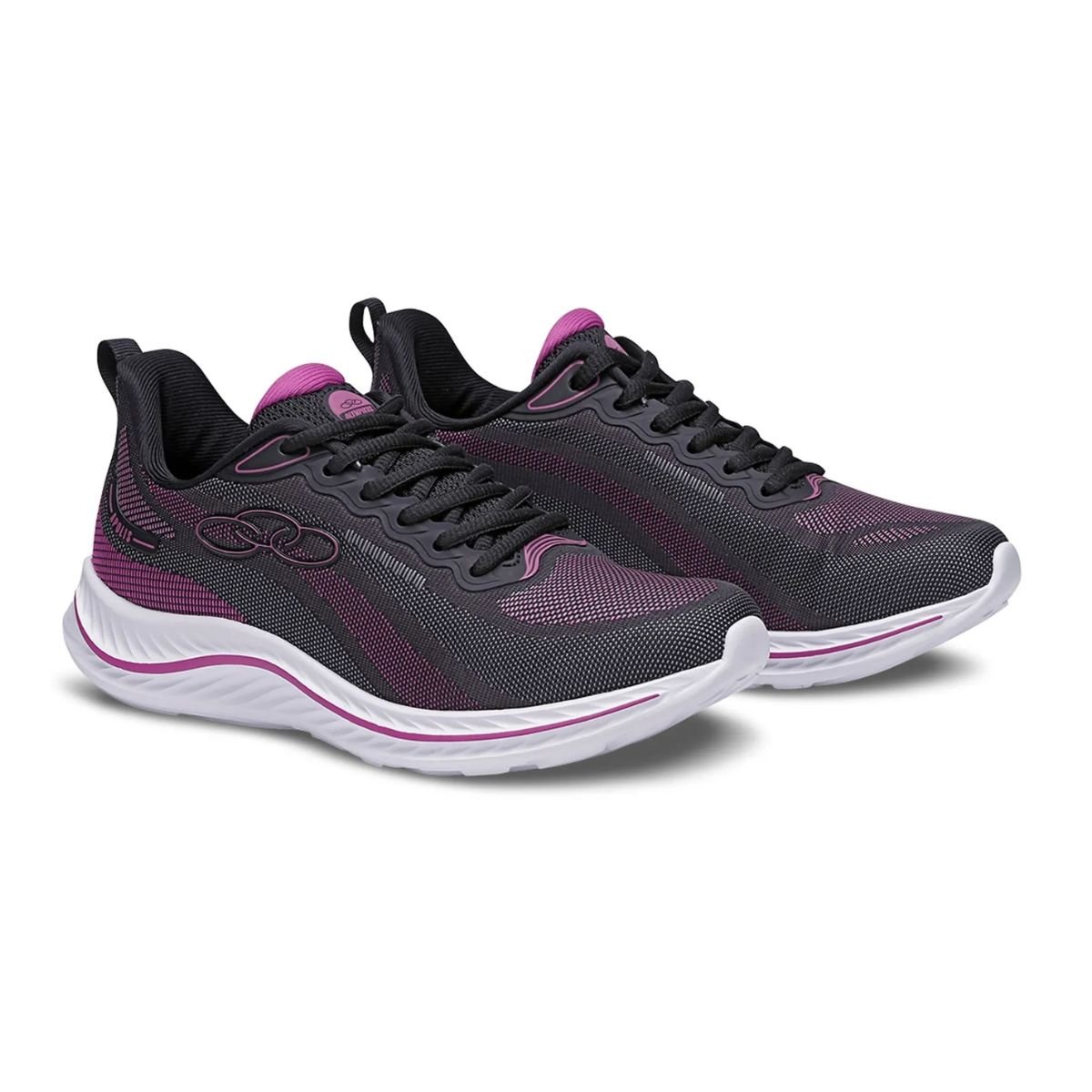 Tênis Running Feminino Olympikus Apolis Preto E Pink Multicores 4