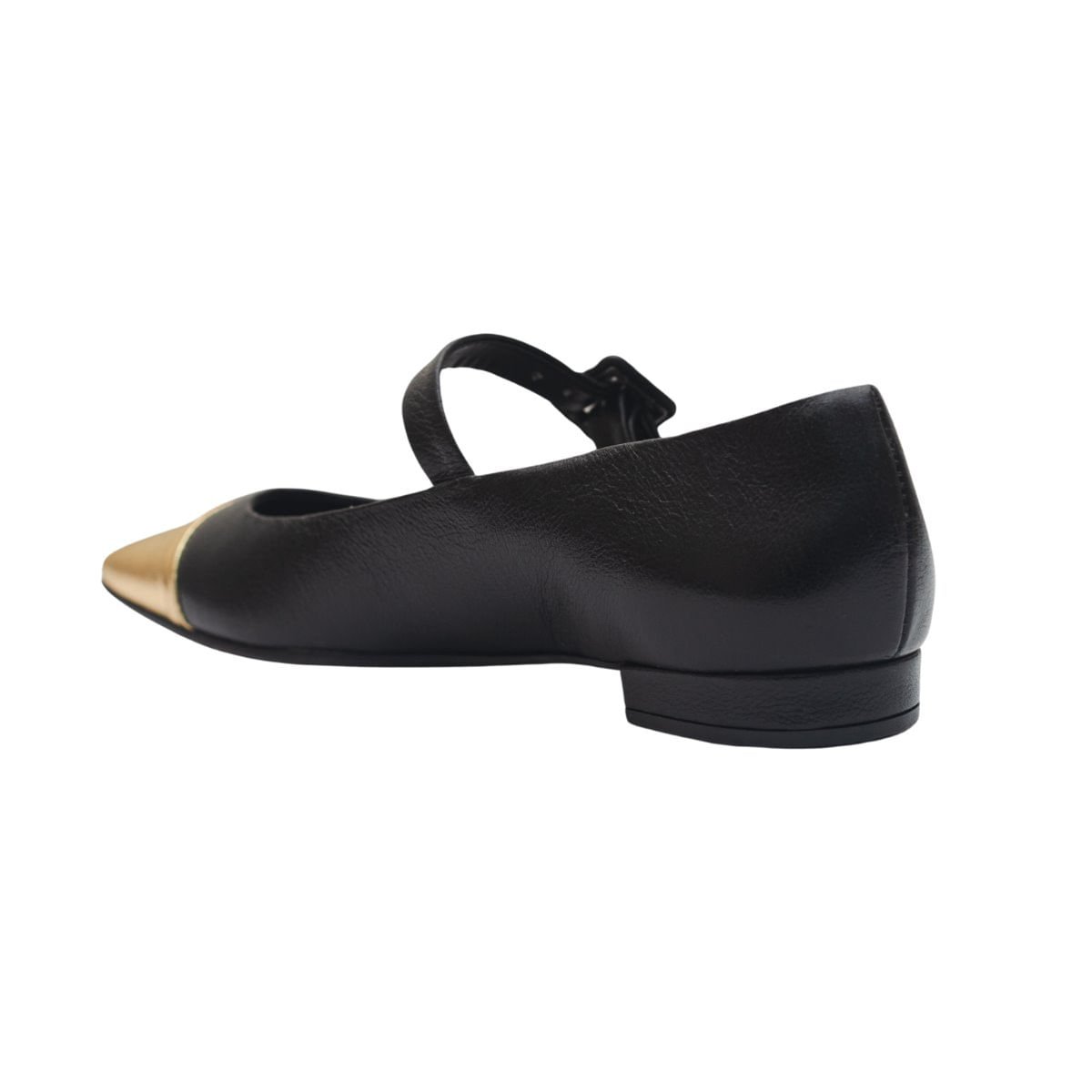 Sapatilha Boneca Vintage Bico Quadrado Dayane Magalhães Preta E Dourada Multicores 4