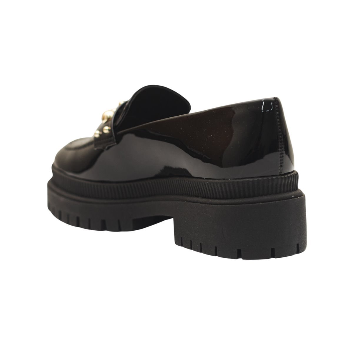 Sapato Mocassim Tratorado Verniz Alure Dayane Magalhães Preto 4