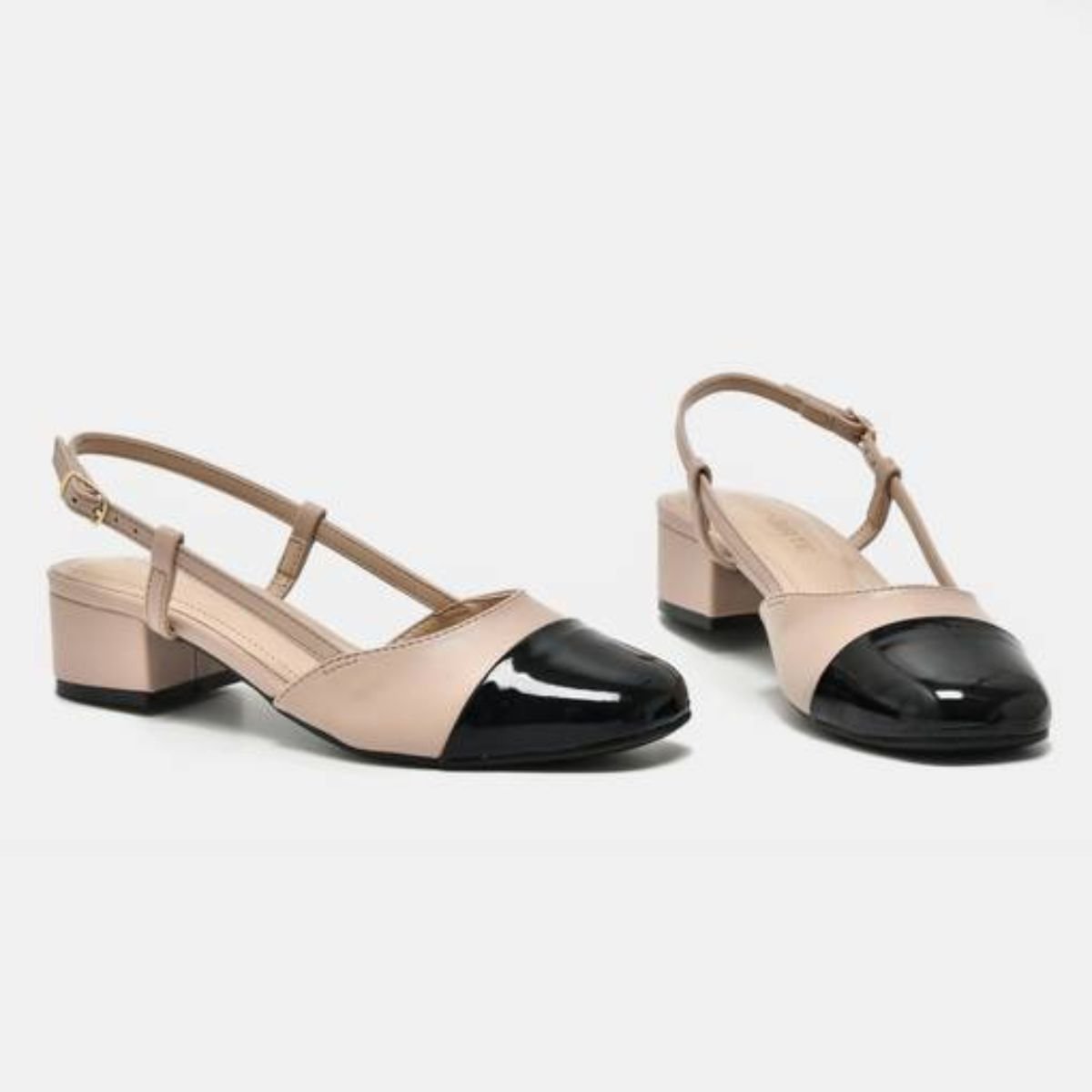 Sapato Feminino Via Marte Bege E Preto Preto 3