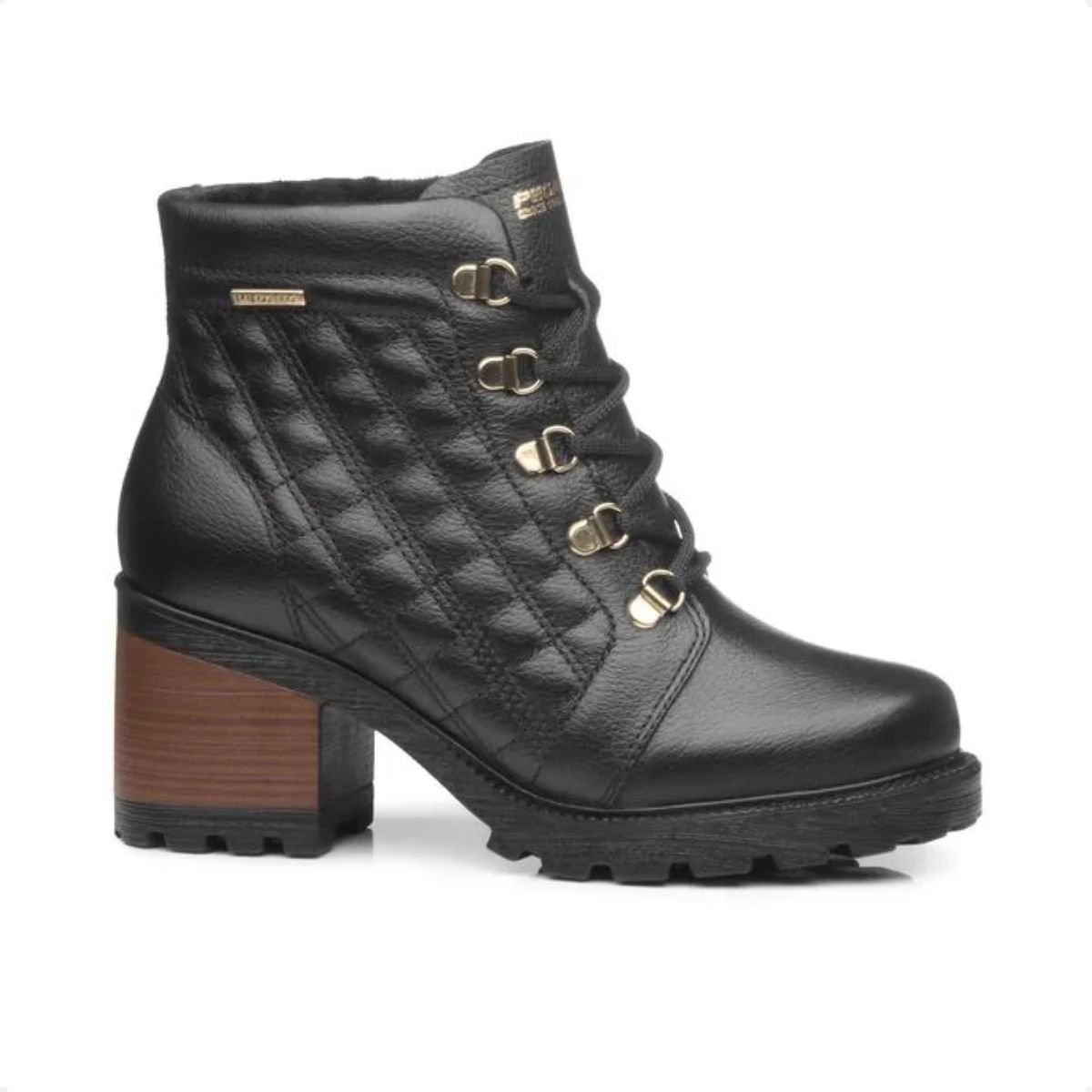 Bota Feminina Coturno Pegada Preta Preto 1