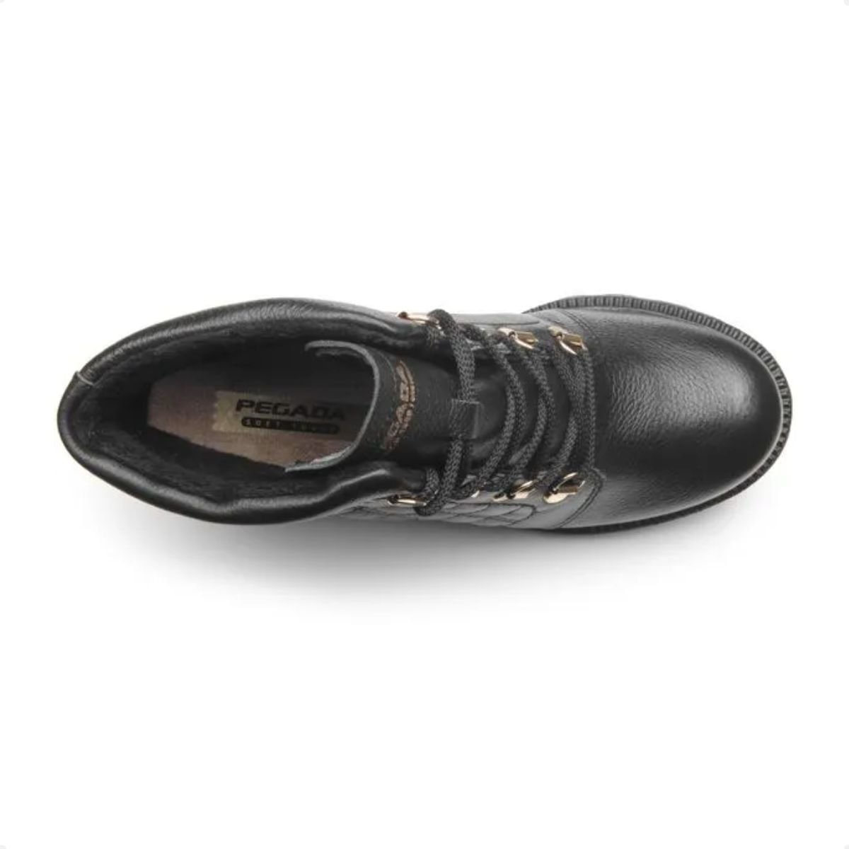 Bota Feminina Coturno Pegada Preta Preto 3