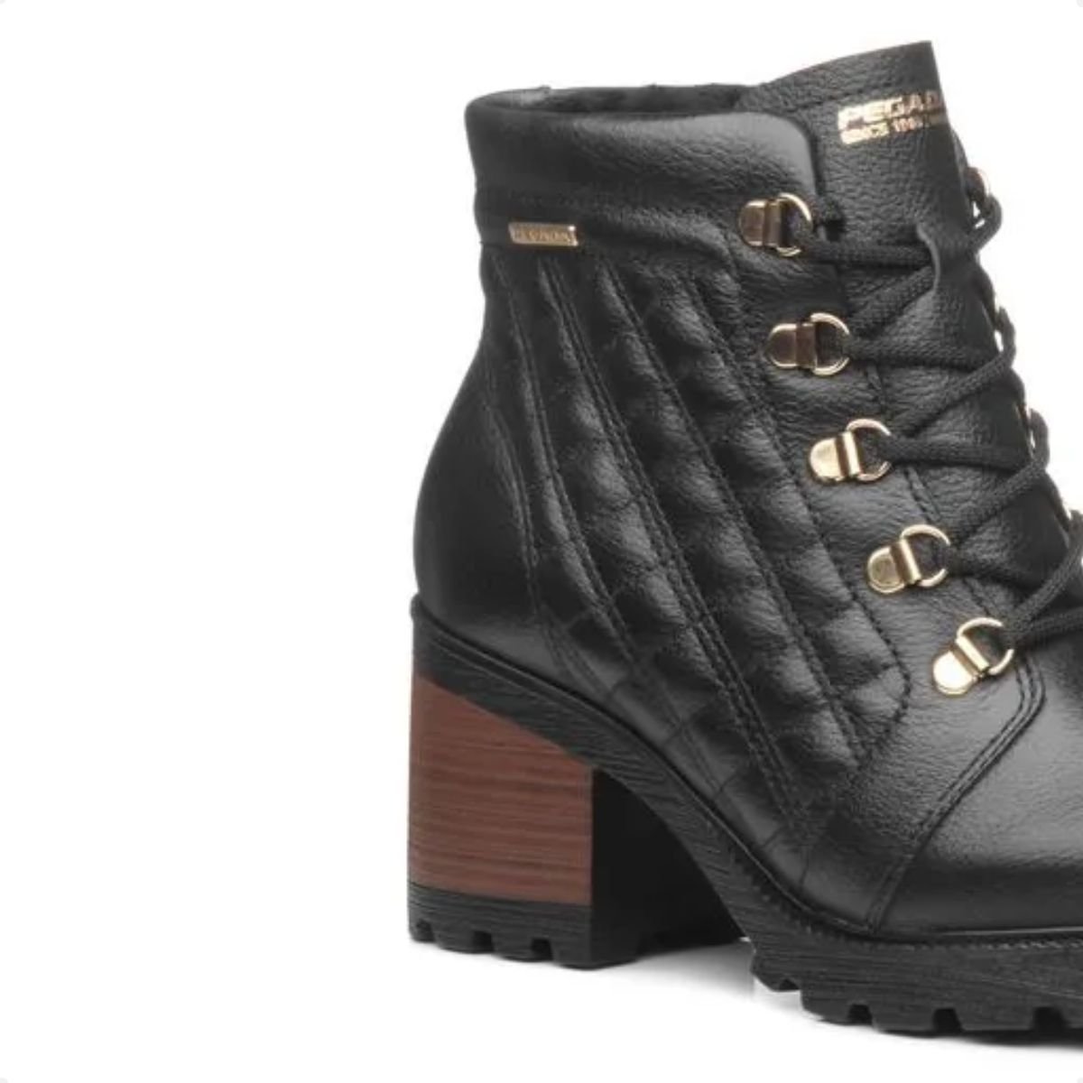 Bota Feminina Coturno Pegada Preta Preto 5
