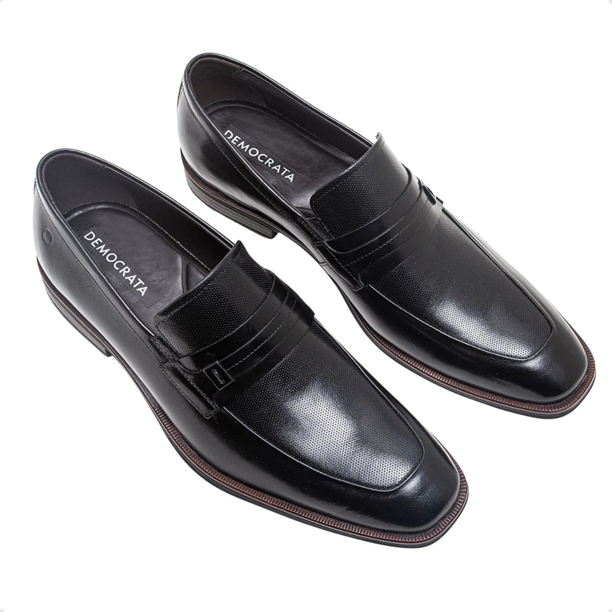 Sapato Masculino Social Democrata Preto Preto 2