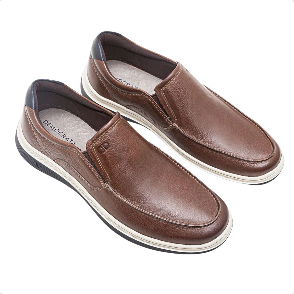 Mocassim Masculino Democrata Easy Leave Conhaque Marrom 2