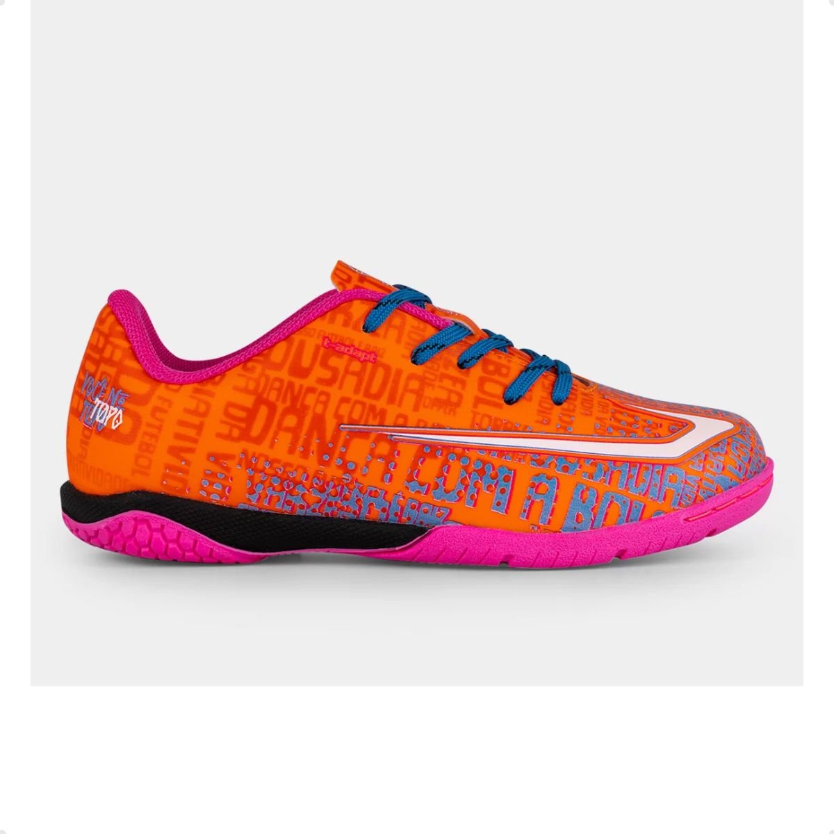Chuteira Indoor Infantil Topper Resenha Laranja E Pink Laranja 1