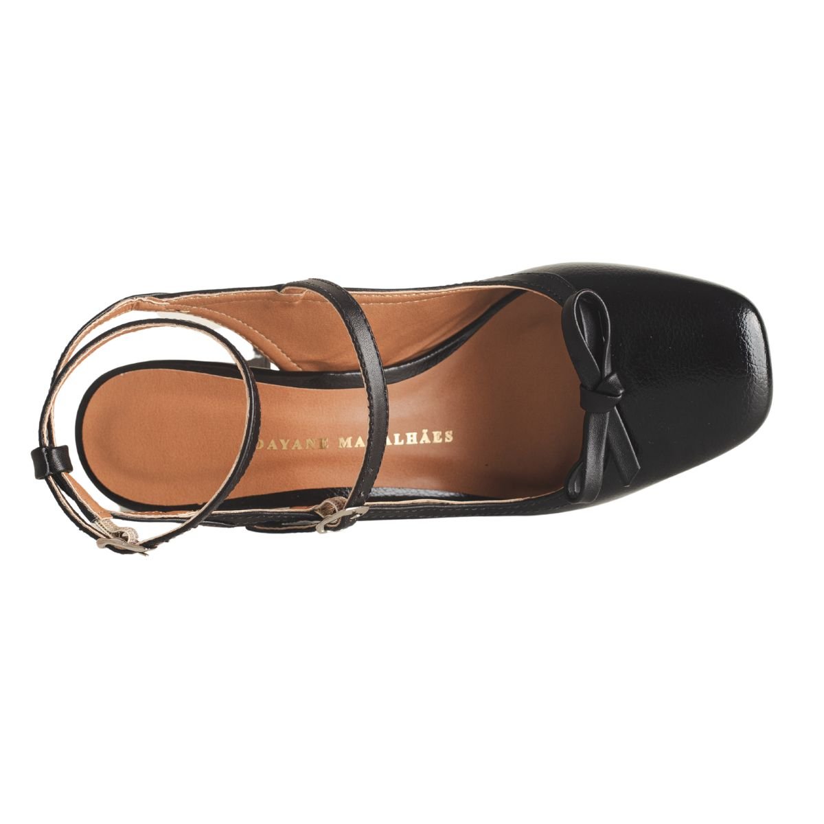 Sapato Lacé Slingback Alto Dayane Magalhães Preto Preto 3