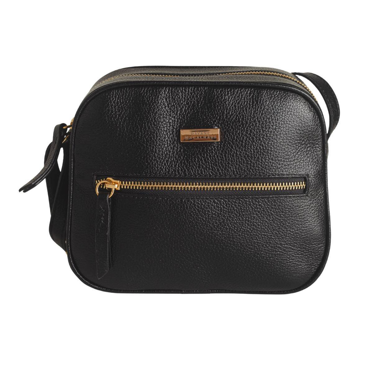 Bolsa Câmera Bag Crepe De Couro Dayane Magalhaes Preta Preto 1