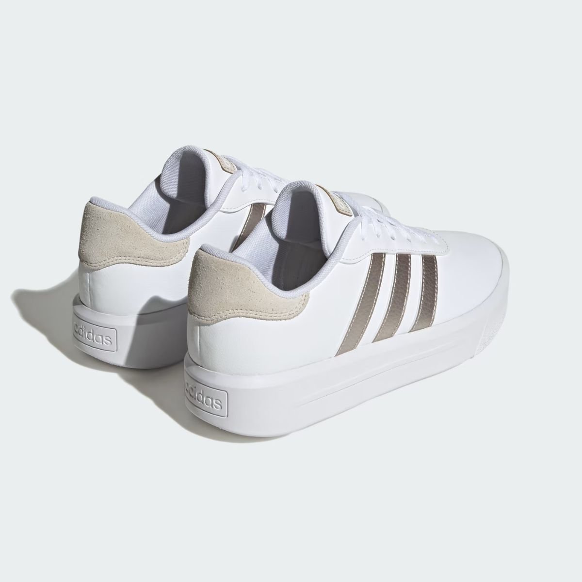 Tenis Casual Fem Casual Adidas Court Platform Id1969- Branco 4
