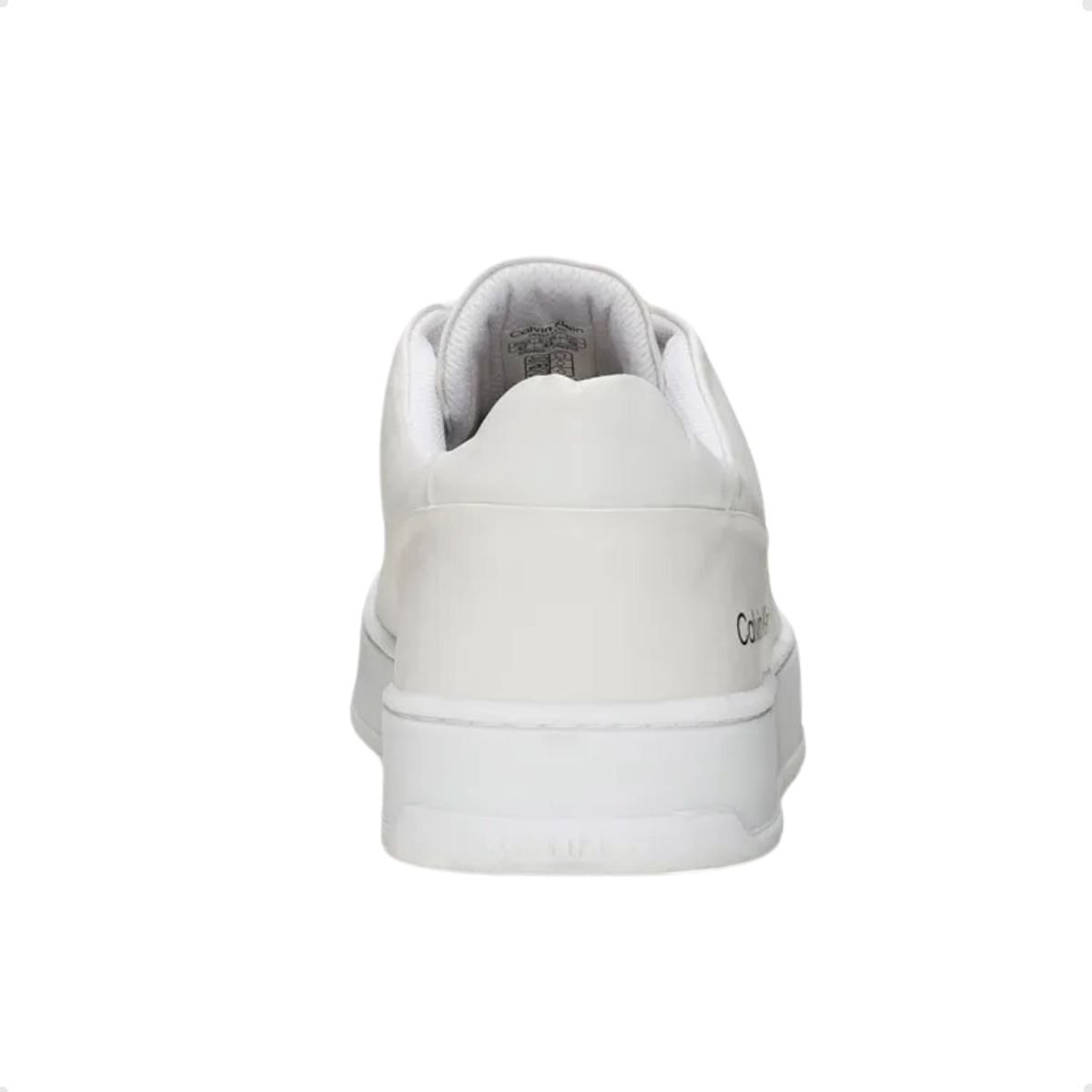 Sapatênis Masculino Em Couro Calvin Klein Branco Branco 4