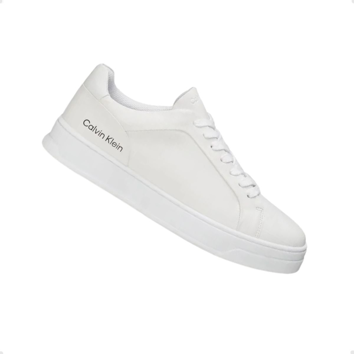 Sapatênis Masculino Em Couro Calvin Klein Branco Branco 5