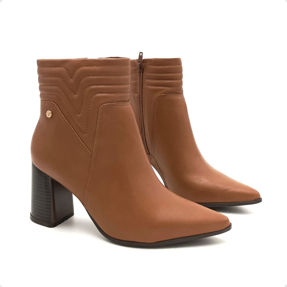 Bota Feminina Cano Médio Ramarim Marrom Bege 2