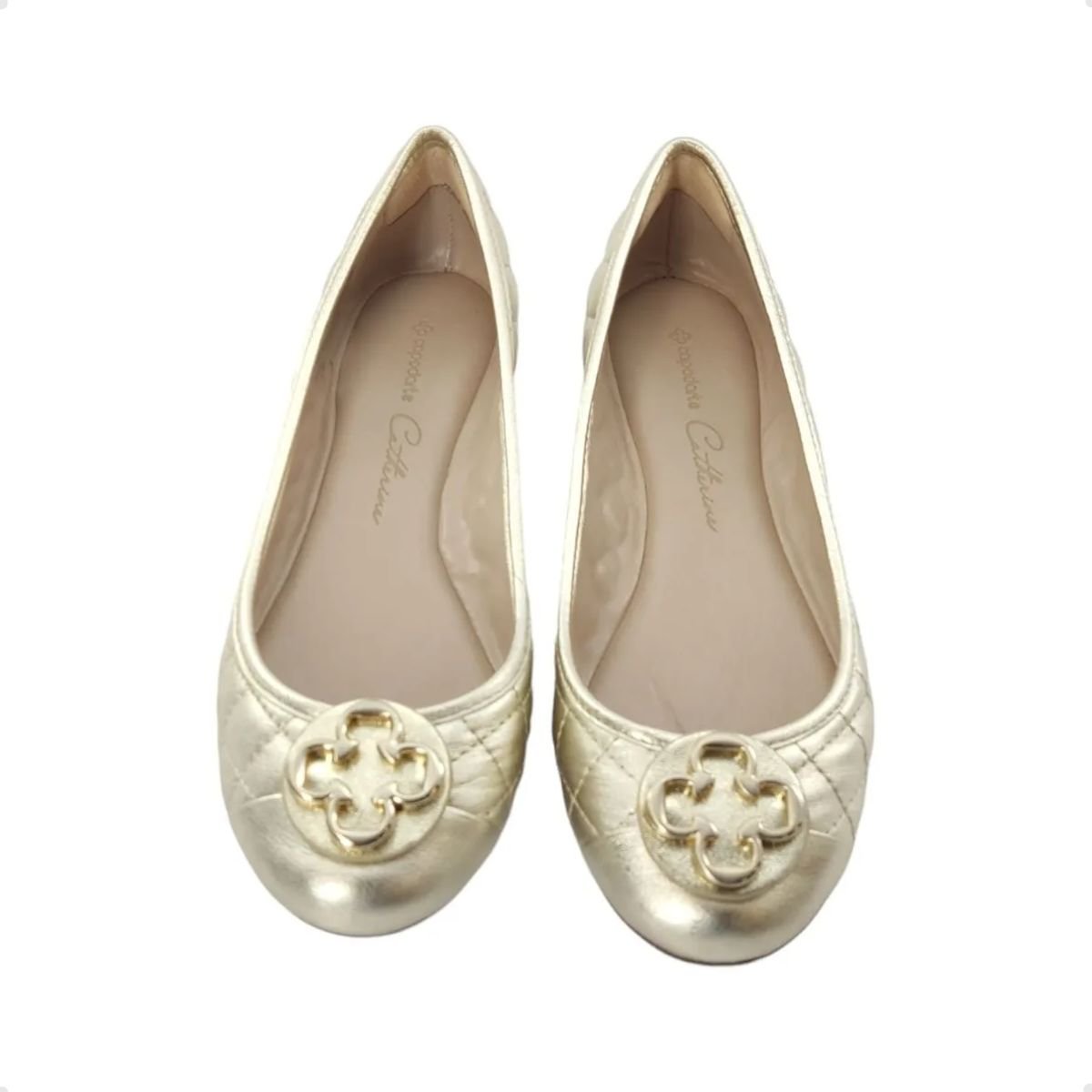 Sapatilha Feminina Bico Redondo Capodarte Dourada Dourado 2