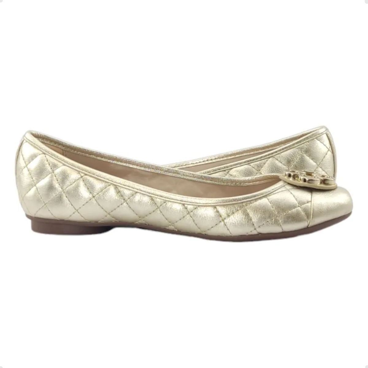 Sapatilha Feminina Bico Redondo Capodarte Dourada Dourado 4