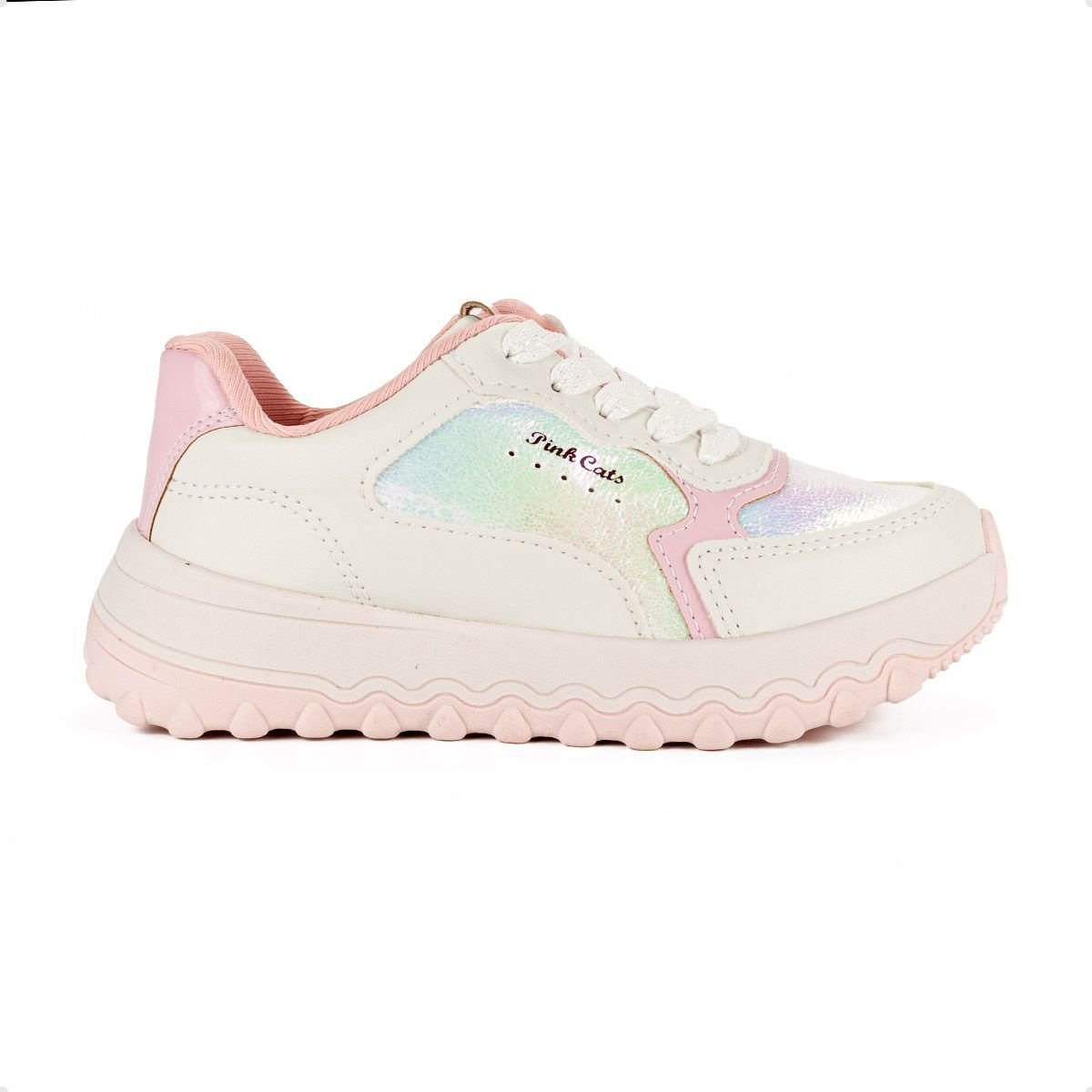 Tenis Casual Inf Pink Cats  V4332-0001 Branco 1