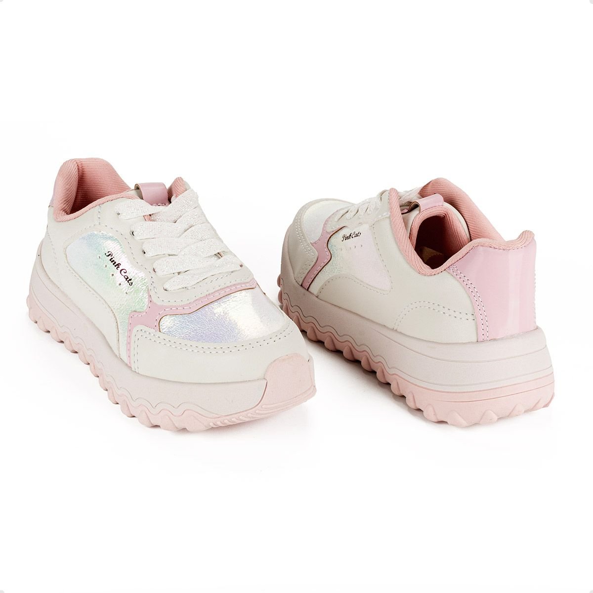 Tenis Casual Inf Pink Cats  V4332-0001 Branco 2