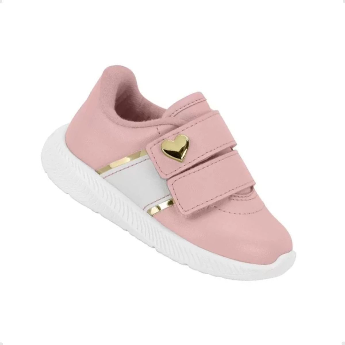 Tênis Casual Bebê Molekinha Velcro Rosa Rosa 1