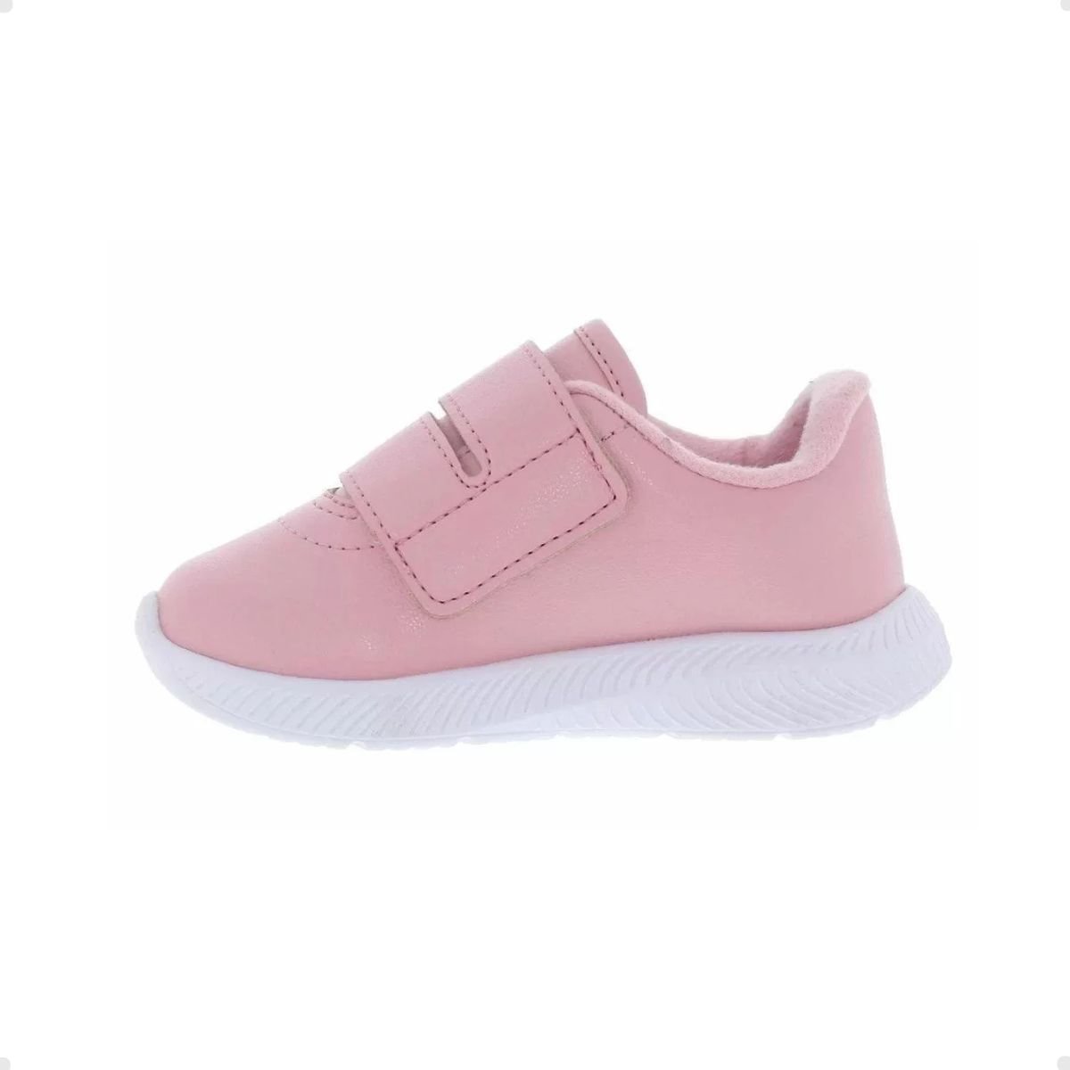 Tênis Casual Bebê Molekinha Velcro Rosa Rosa 3