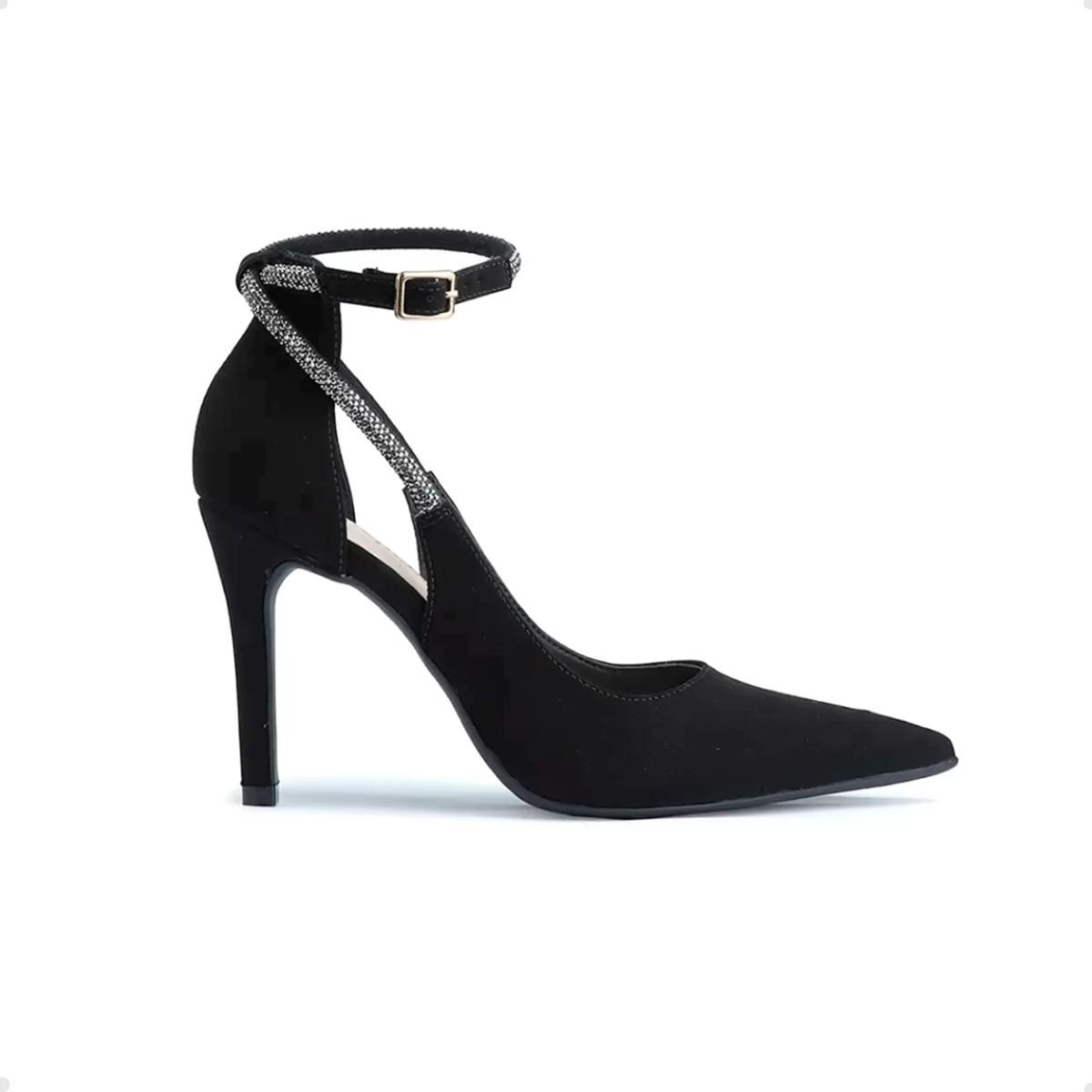 Sapato Feminino Salto Alto Fino Bebecê Preto Preto