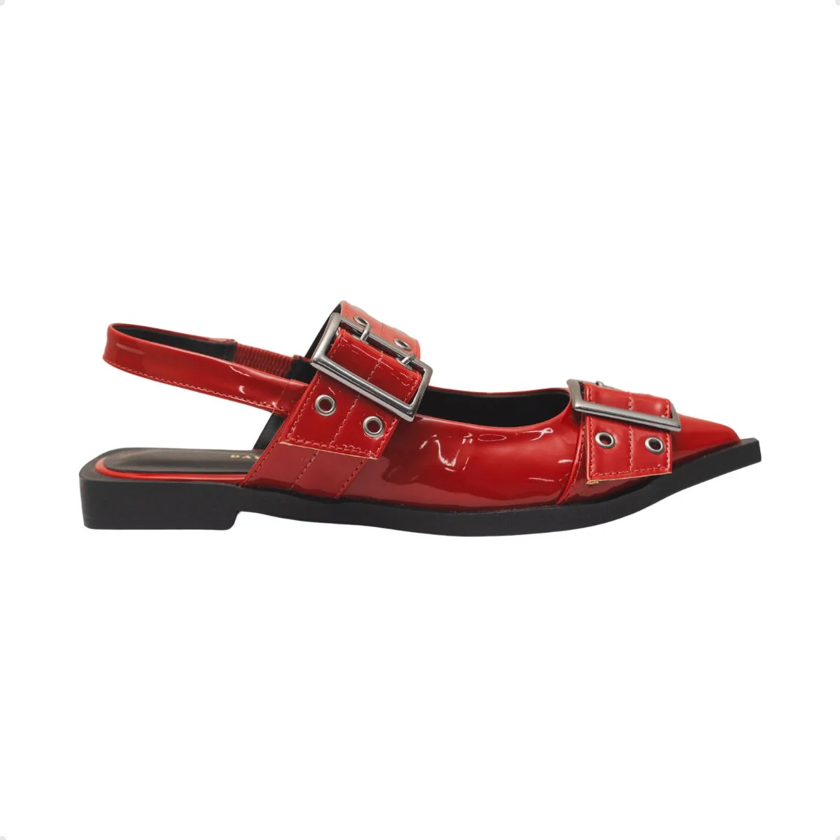 Sapato Slingback Fivelas Dayane Magalhães Vermelho Cherry Vermelho 1