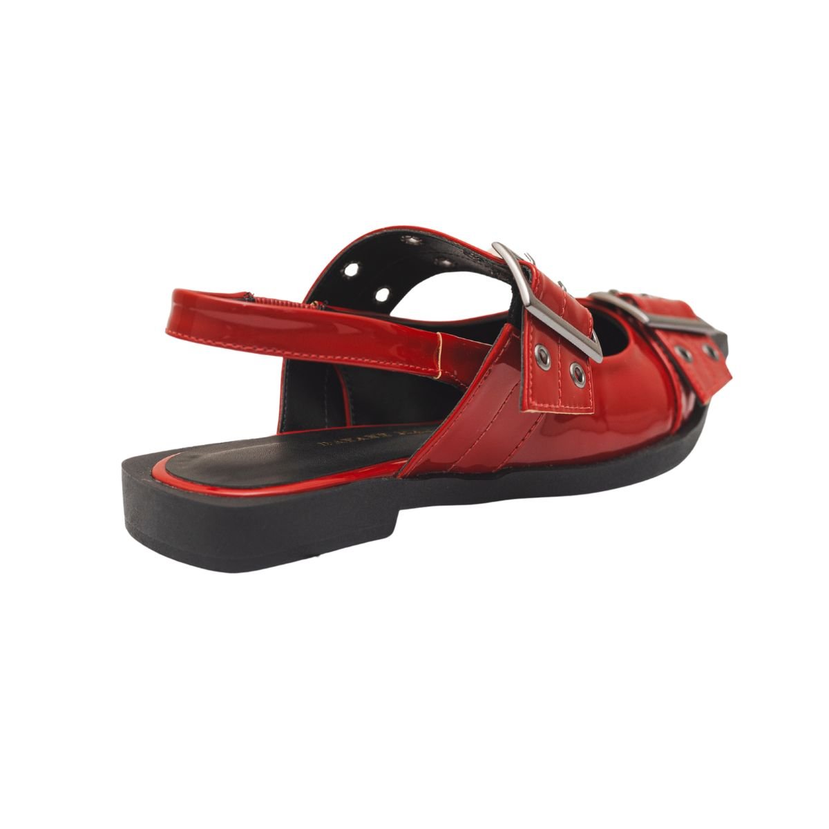Sapato Slingback Fivelas Dayane Magalhães Vermelho Cherry Vermelho 5