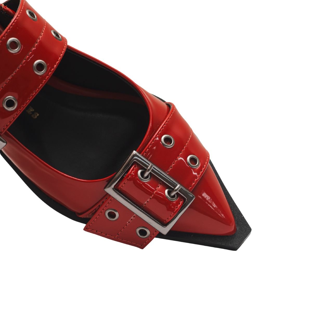 Sapato Slingback Fivelas Dayane Magalhães Vermelho Cherry Vermelho 4