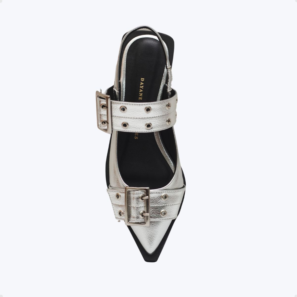 Sapato Slingback Fivelas Elo Dayane Magalhães Prata Prata 3