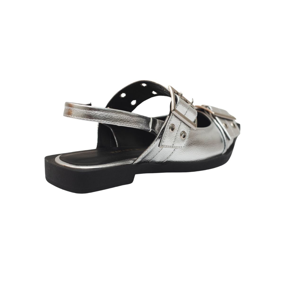Sapato Slingback Fivelas Elo Dayane Magalhães Prata Prata 5