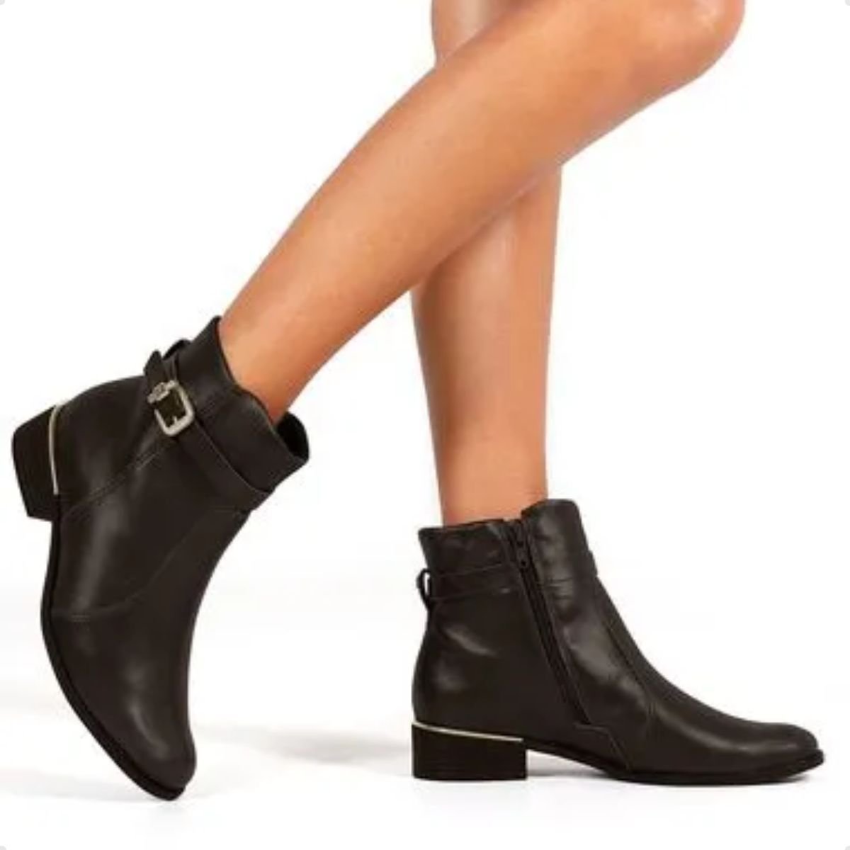 Bota Feminina Cano Médio Ramarim Marrom Preto 2