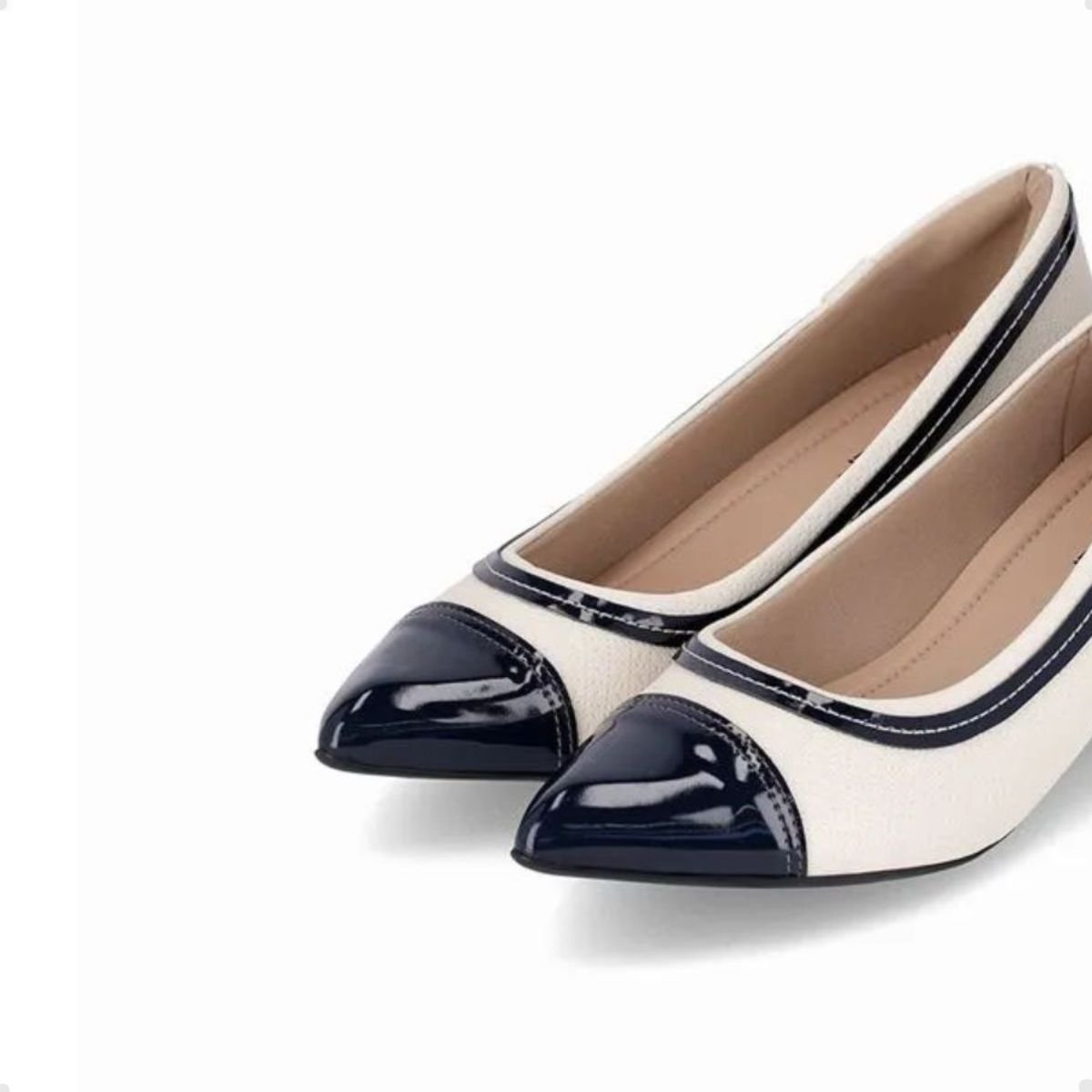 Sapato Feminino Salto Médio Grosso Piccadilly Branco Branco/Azul 5