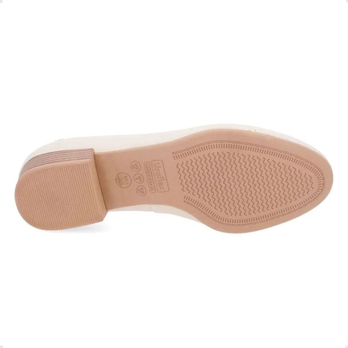 Sapato Feminino Salto Médio Grosso Usaflex Branco Vanilla 4