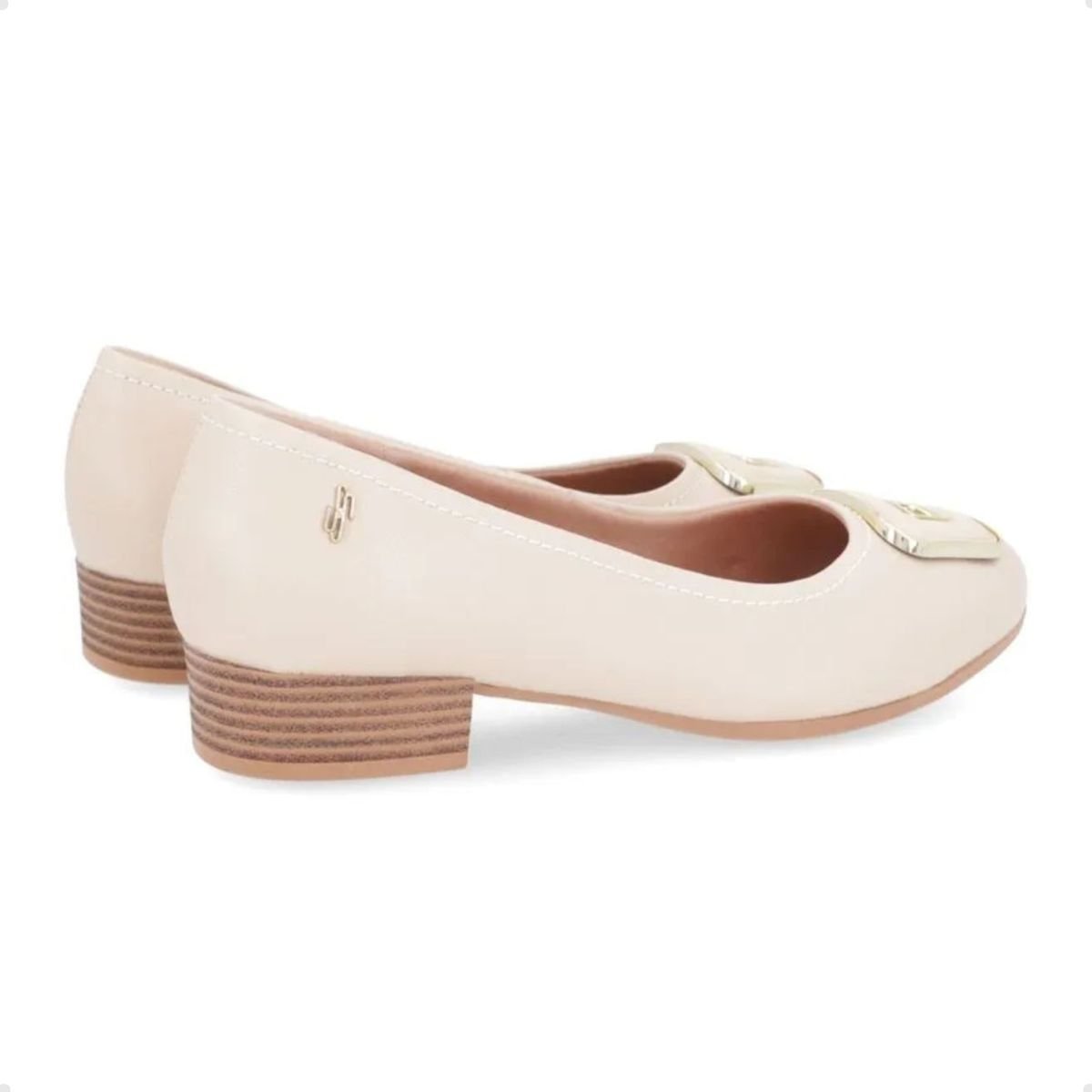 Sapato Feminino Salto Médio Grosso Usaflex Branco Vanilla 5