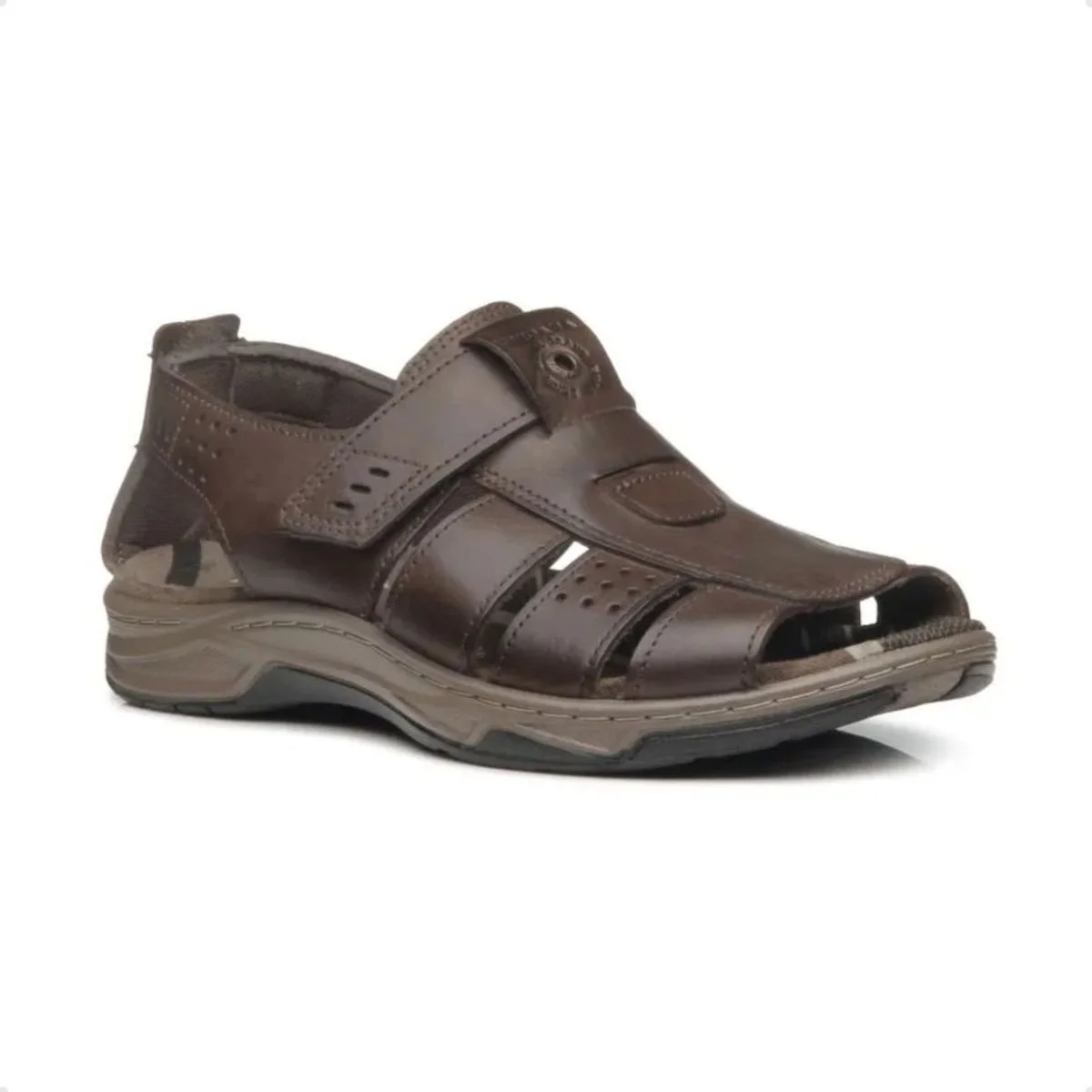 Sandália Masculina Em Couro Pegada Cravo Cravo 2