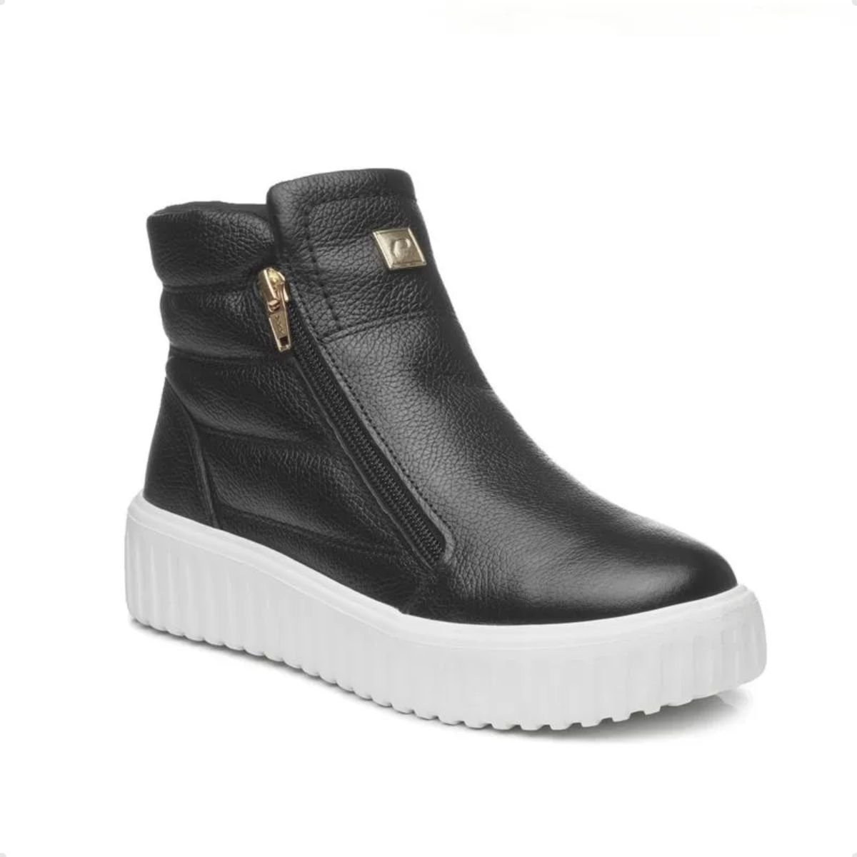 Tenis Moda Fem Pegada 1 212107 04 Preto 2