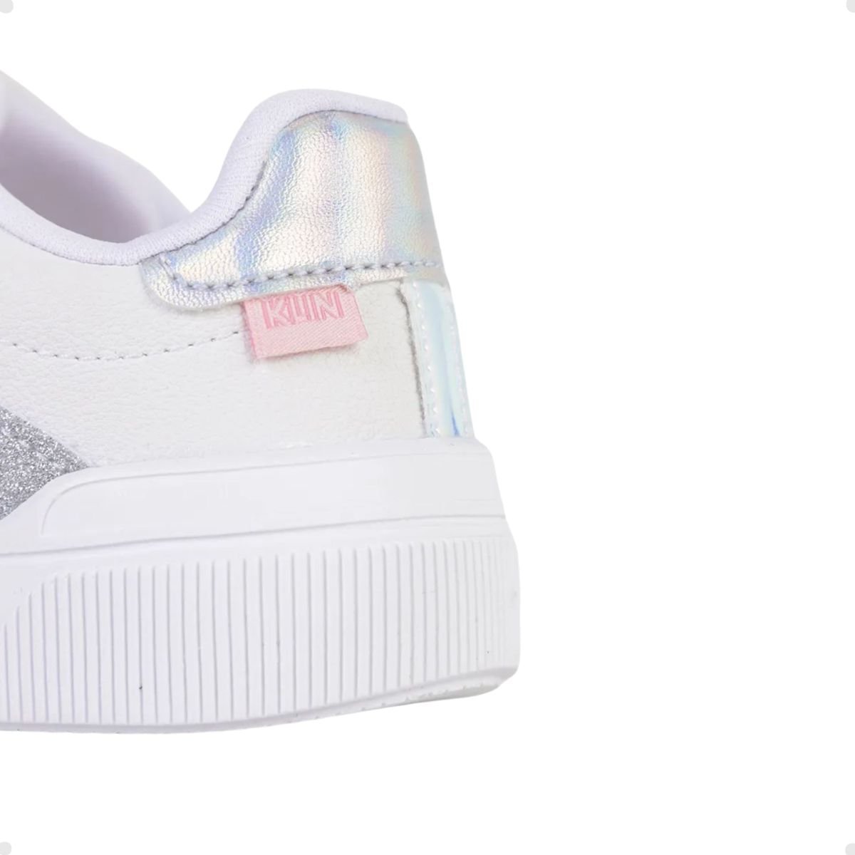 Tênis Casual Infantil Klin Branco E Prata Branco/Prata 4