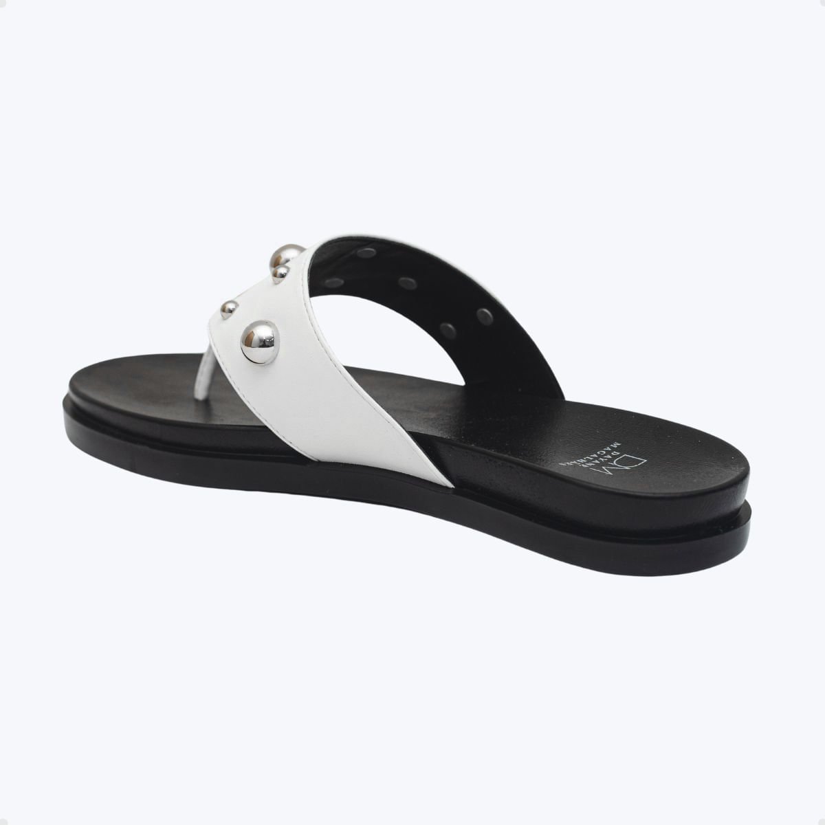 Tamanco Rasteiro Oàsis Ball Dayane Magalhães Preto E Branco Branco 5