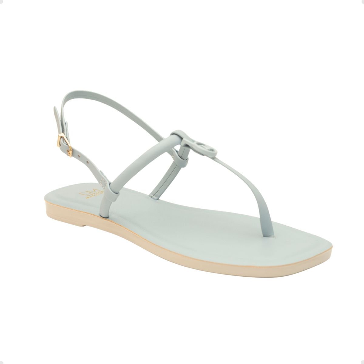 Sandália Rasteira Verena Logo Dayane Magalhães Azul Bebê Verde 2