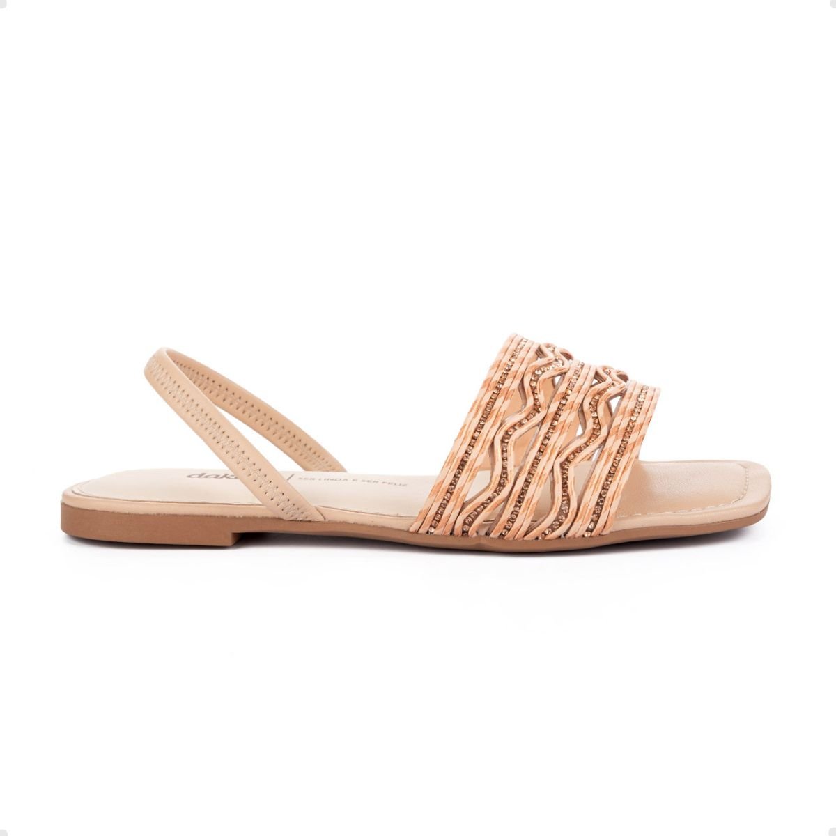 Sandália Feminina Rasteira Dakota Nude Bege 1