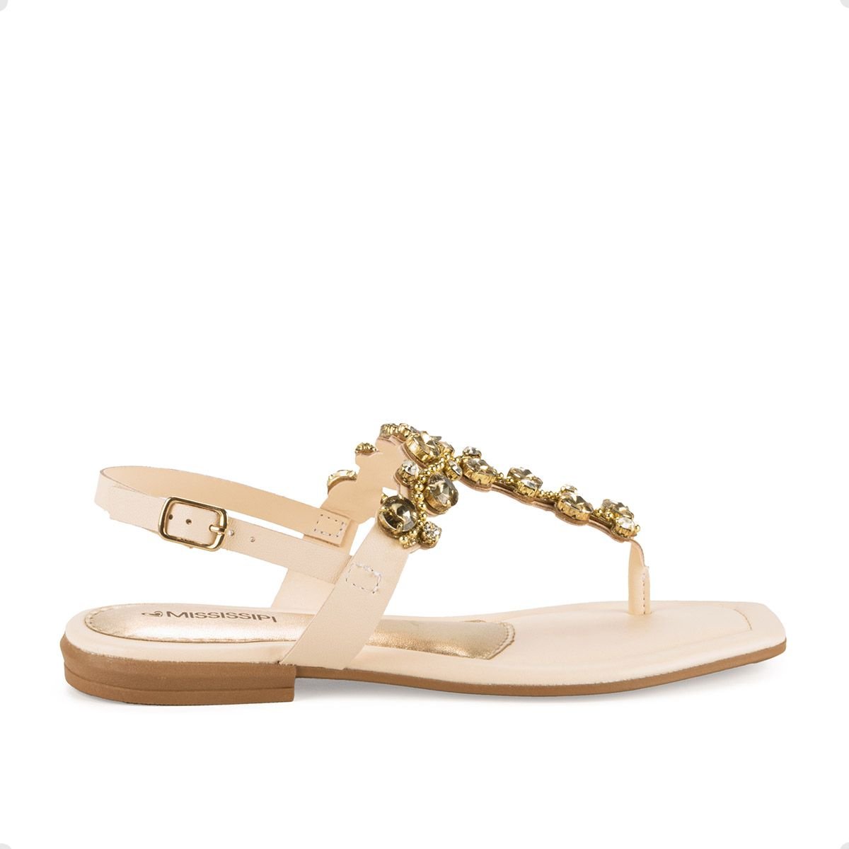 Sandália Feminina Rasteira Mississipi Branca Branco 1