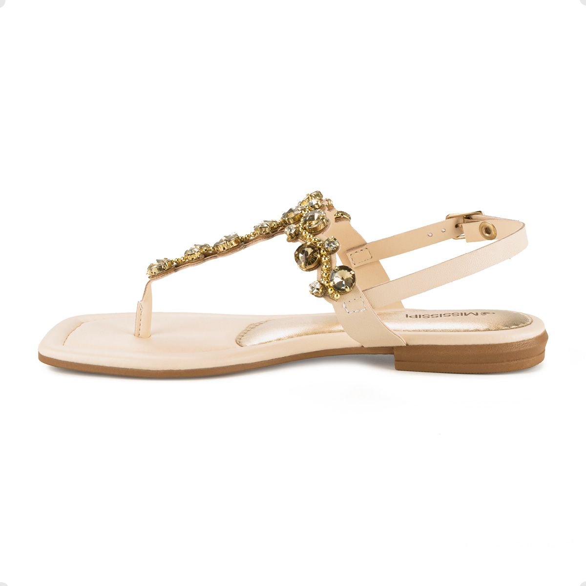 Sandália Feminina Rasteira Mississipi Branca Branco 7