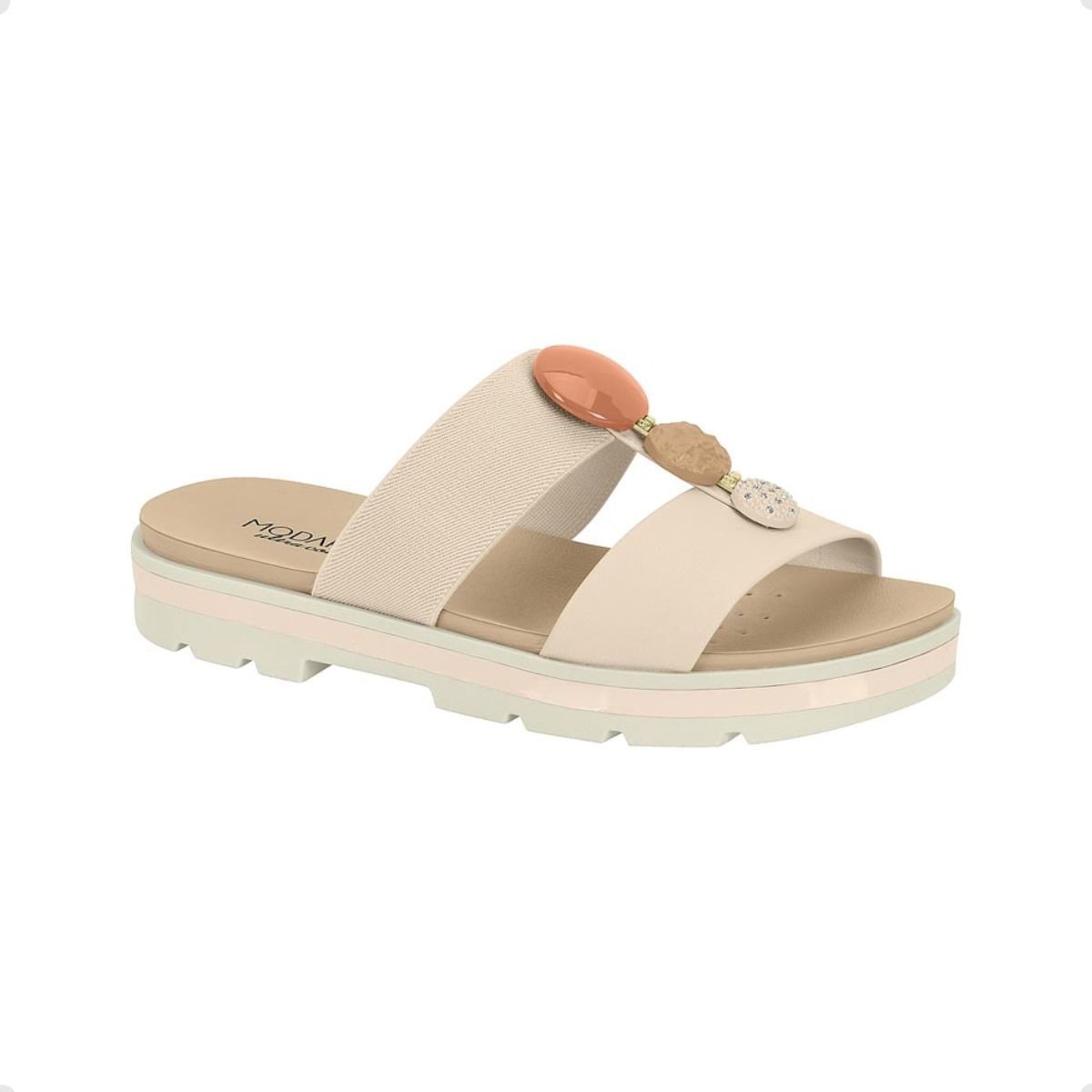 Tamanco Feminino Anabela Modare Creme Bege 1
