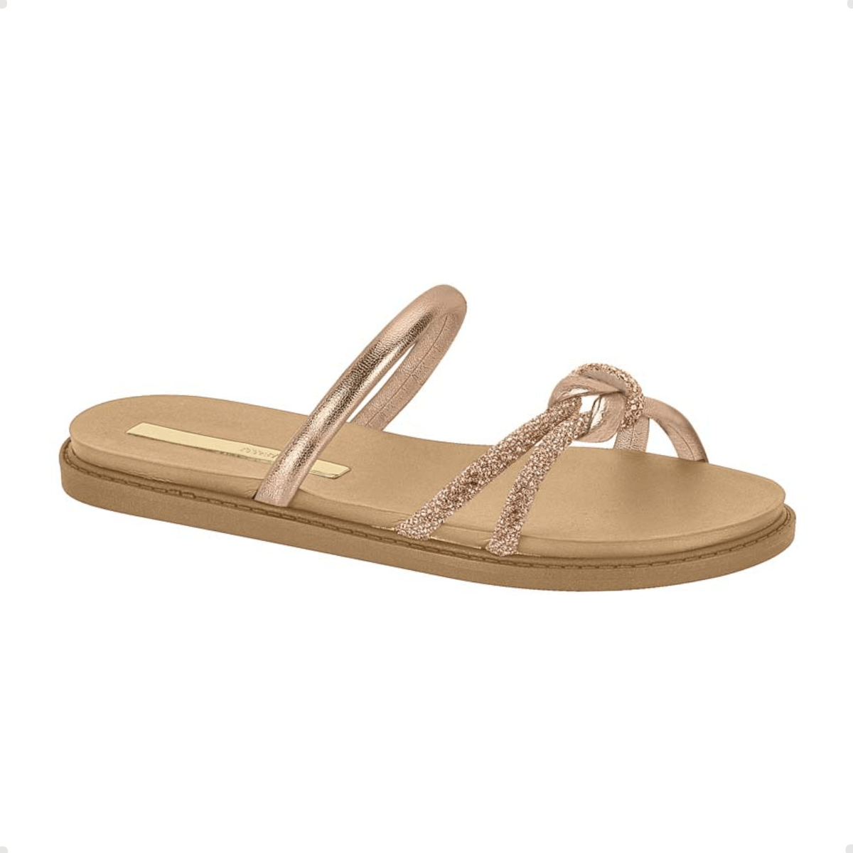 Tamanco Feminino Papete Moleca Dourado Rosa 1