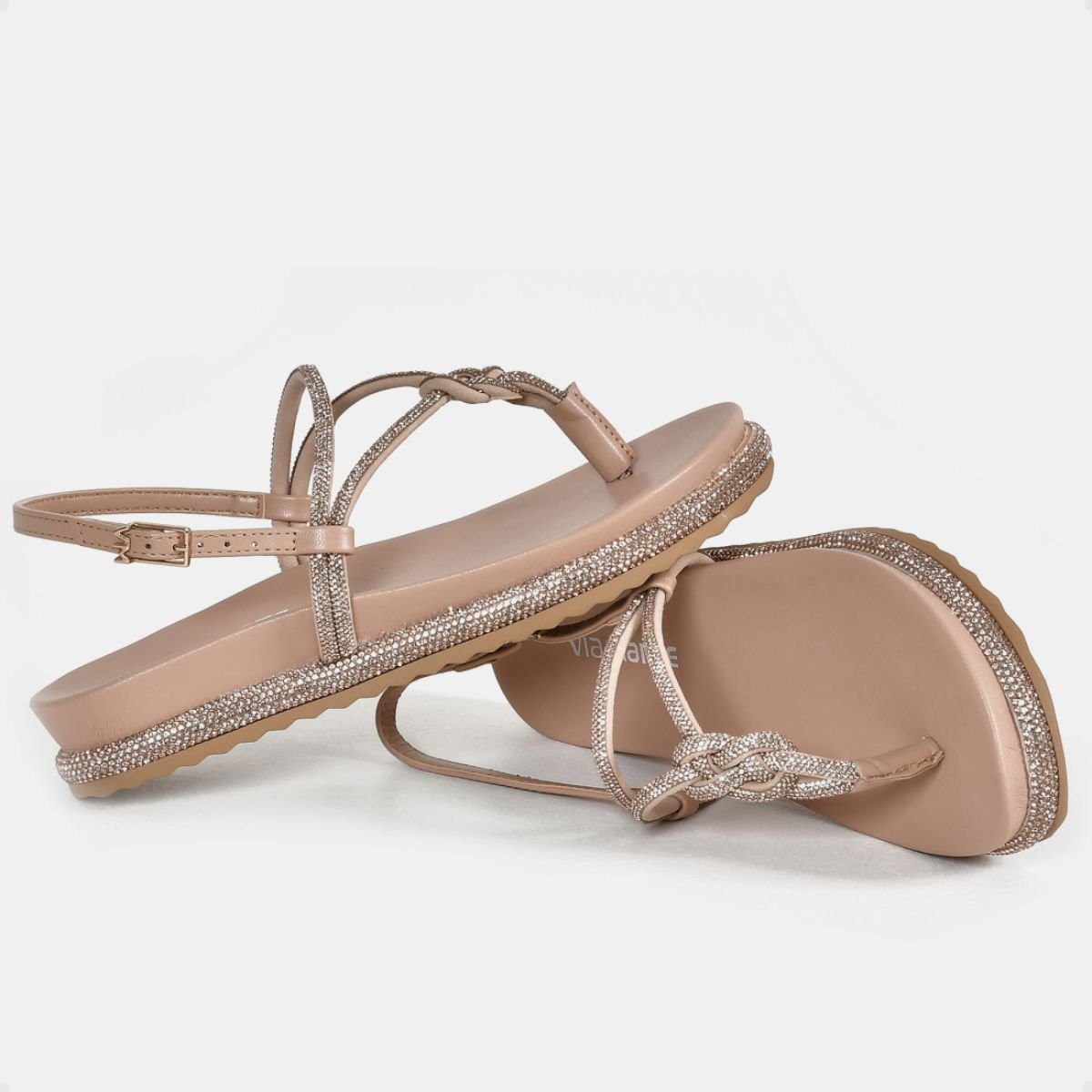 Sandália Feminina Papete Via Marte Nude Bege 4